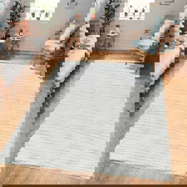 Livabliss Cloudy Shag-Modern Ivory Grey Soft Plush Pile Rug