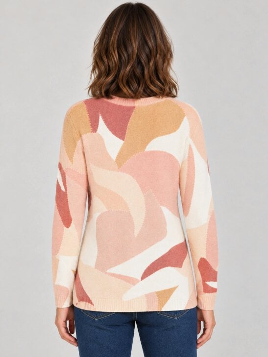 TIGI Crew Neck Abstract Print Jumper