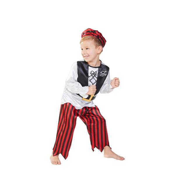 Bristol Novelty Childrens/Kids Pirate Costume - White/Black/Red - 