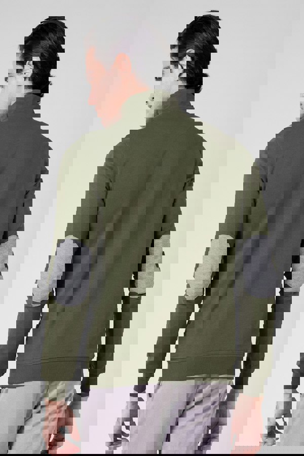 ENORSIA Elbow Patch Half Zip Sweatshirt