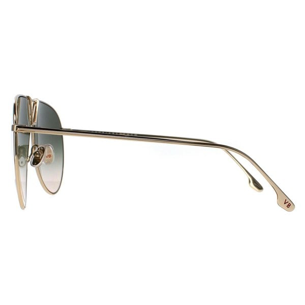 Victoria Beckham Sunglasses VB208S 700 Gold Khaki Grey Gradient