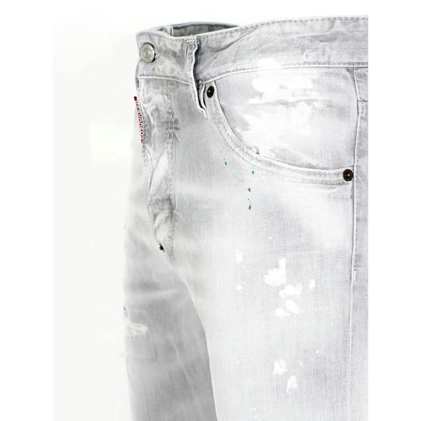Dsquared Multi Paint Abstract Jeans   in  Grey