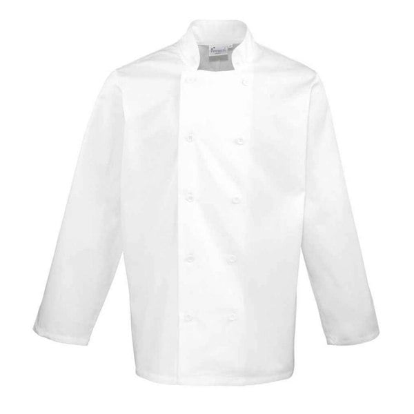 Premier Mens Long-Sleeved Chef Jacket - White