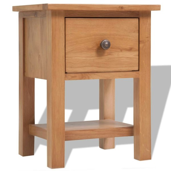Berkfield Nightstand 36x30x47 cm Solid Oak Wood
