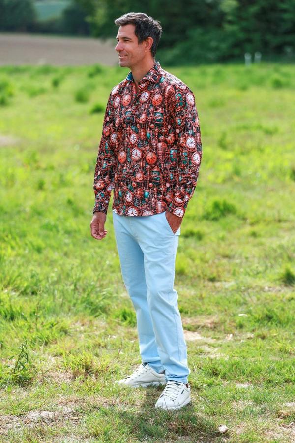 CLOCKWORK CORE PRINT SHIRT – Premium Men's Patterned Shirt by Claudio Lugli | Bold Design, Tailored Fit, Best Printed Shirts