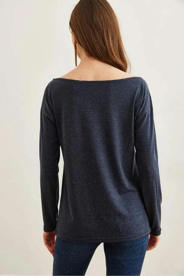 Hoxton Gal Boat Neck Wool-Viscose Draped Jumper