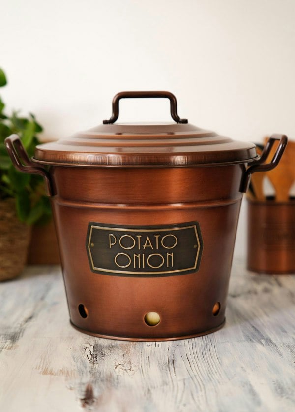 Rozi Copper Potato And Onion Bin