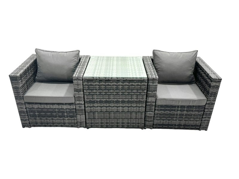 Fimous Rattan Sofa Single Arm Chair Garden Patio Furniture Set With Coffee Table 2 Seater