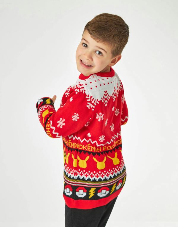 Pokemon Boys Red Pikachu Christmas Jumper