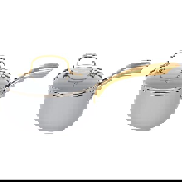 Gr8 Home Grey Gold Induction 10 Pc Cookware Set Non Stick Frying Pan Saucepan Cooking Pot