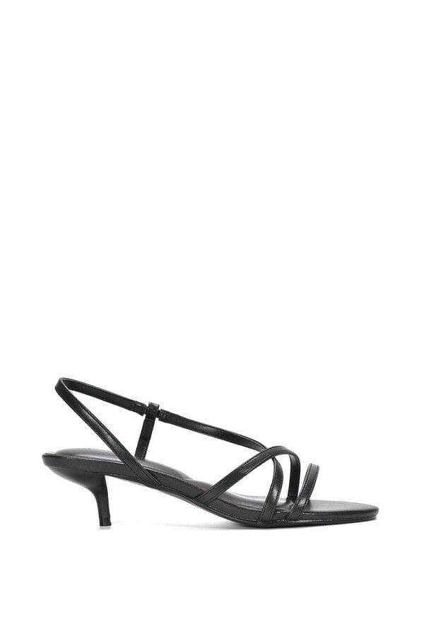 XY LONDON Slip On Strappy Slingback Kitten Heeled Sandals