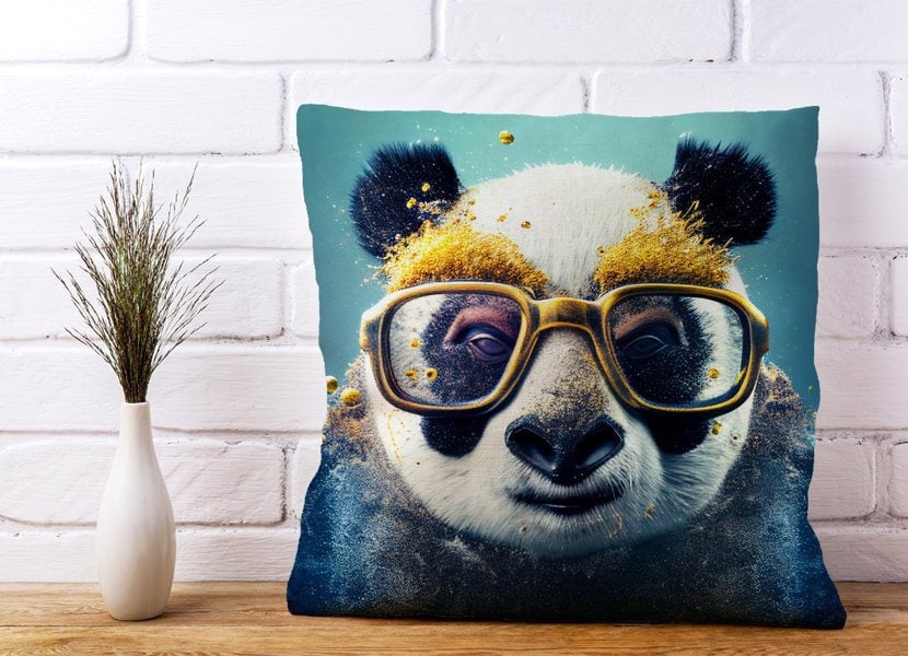 Warren Reed Panda With Golden Glasses Splashart Cushions