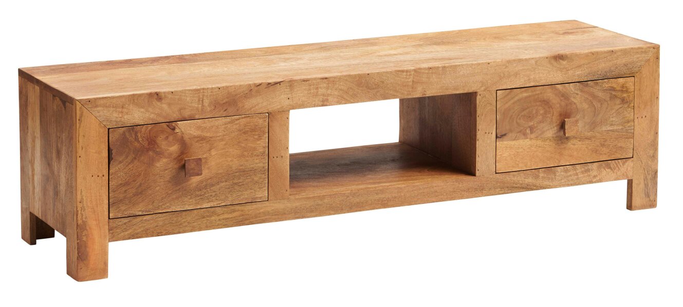 Wyld Haus Manila Light Mango Wood Wide TV Unit