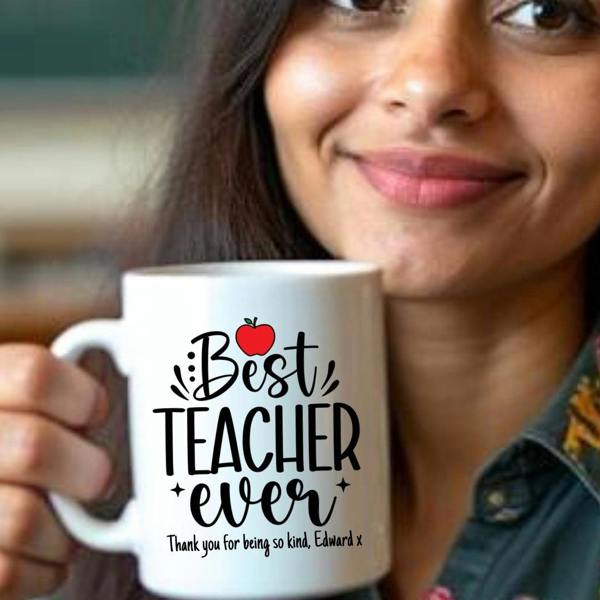 Personalised Best Teacher Ever Mug Gift | Teacher School Gift