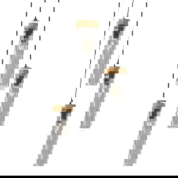 Milagro Elica Designer Pendant Hand Made Smoked Glass Cylindrical Shades