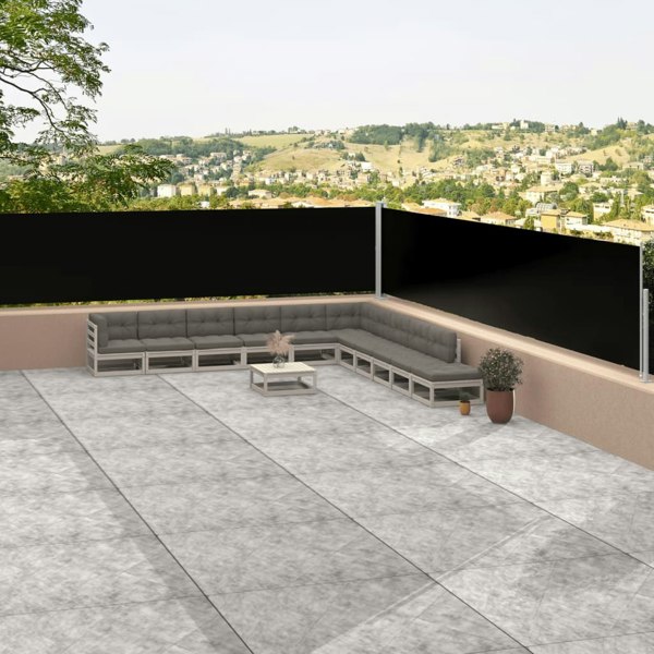 Berkfield Retractable Side Awning Black 117x1200 cm