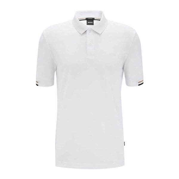 Boss Mens Parlay 147 Polo Shirt - White - 
