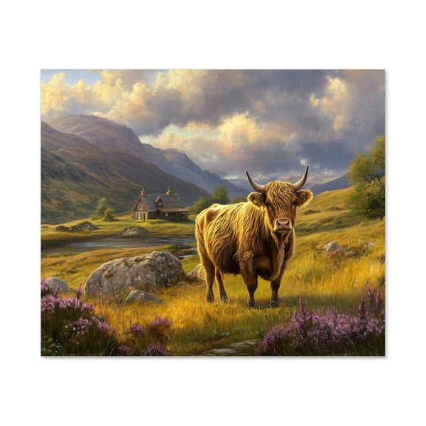 Warren Reed - Designer Springtime Highland Cow Kitchen Splashback