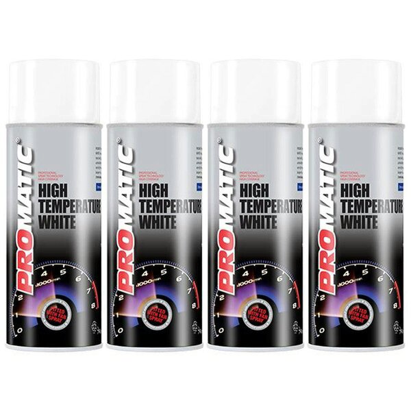 Promatic 4X Promatic White High Temperature Spray Paint 400ml