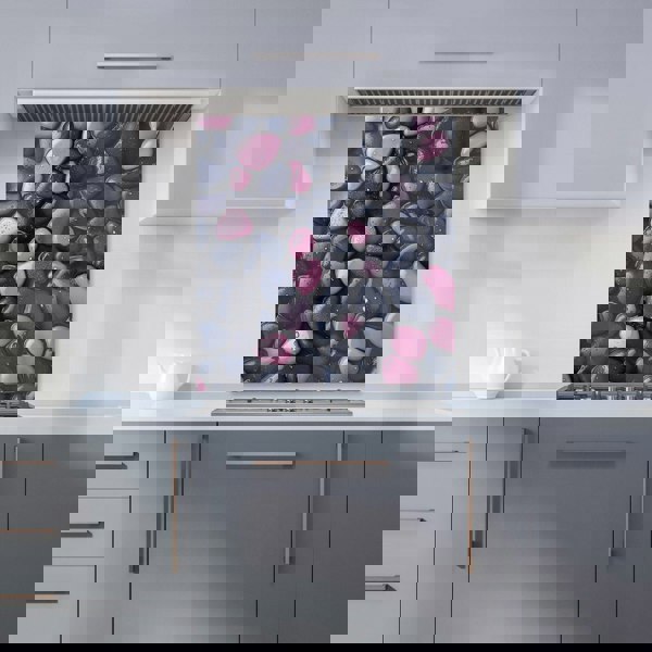 Warren Reed - Designer Blush and Charcoal Pebble Mix Kitchen Splashback