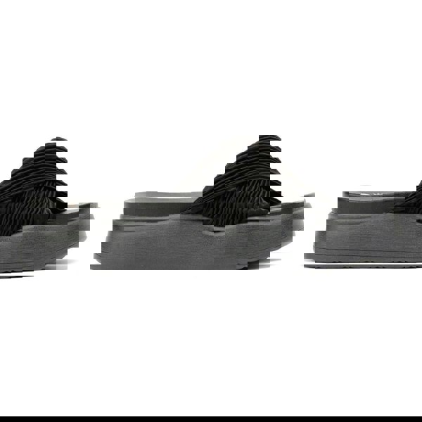 Desert Fleur Gabbro Pleated Satin Women's Black Sandals