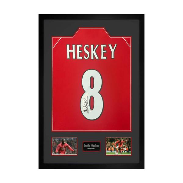 Emile Heskey Signed Liverpool Shirt Premium Frame