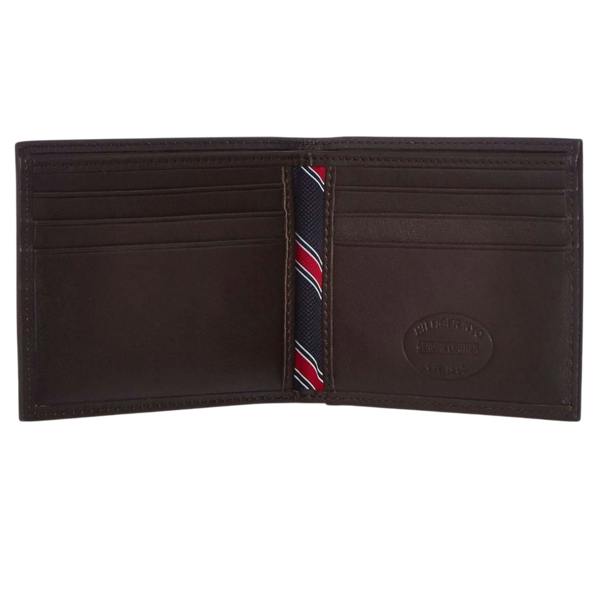 Tommy Hilfiger Eton Bifold Leather Embossed Everyday Wallet - Brown - 