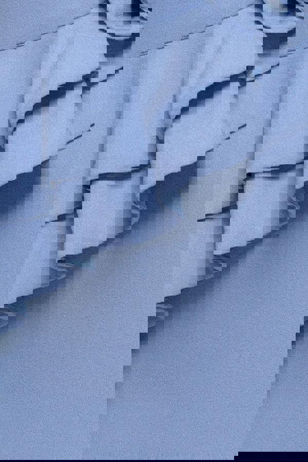 Scuba Crepe Rose Frill Maxi Dress - Cornflower Blue DR4281