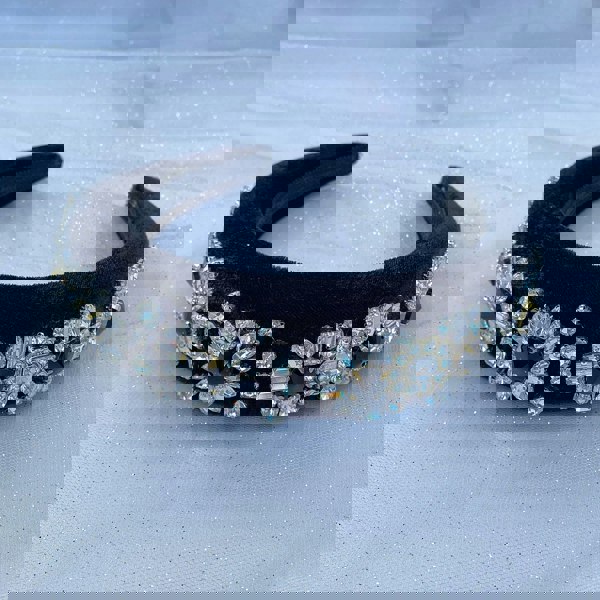 jewelled headband padded headband in crystal floral design