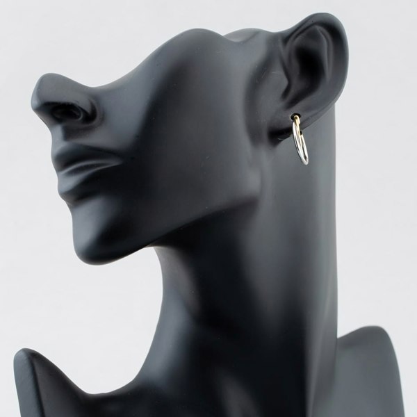 T. H. Baker 9ct Two Tone Twist Crossover Creole Earrings UER116YW