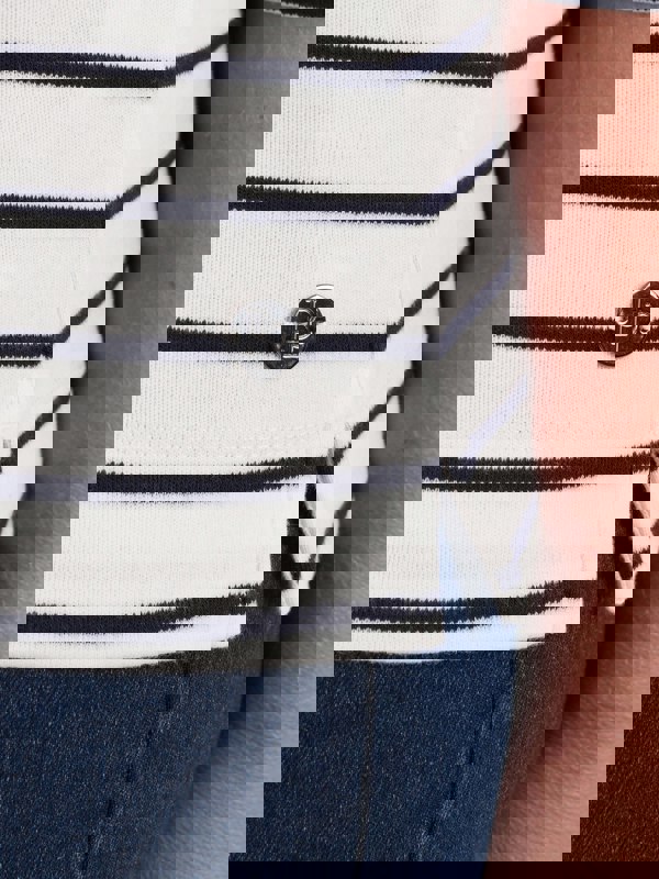 PennyPlain Yarn Dye Stripe Top - Ivory/french Navy