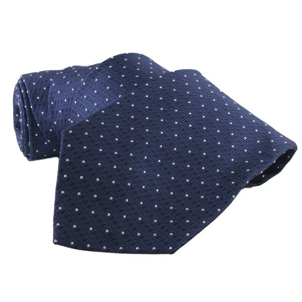 Dunhill silk tie in a fine dot and longtail 'd' logo pattern