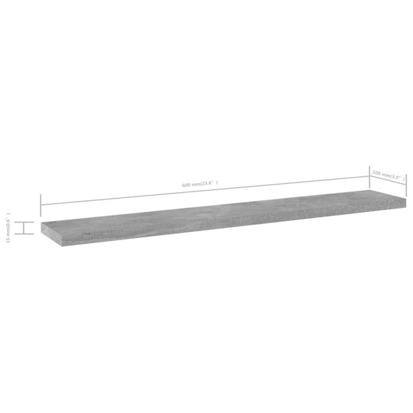 Berkfield Bookshelf Boards 8 pcs Concrete Grey 60x10x1.5 cm Engineered Wood