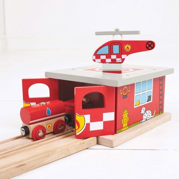 Bigjigs Rail Firestation Shed