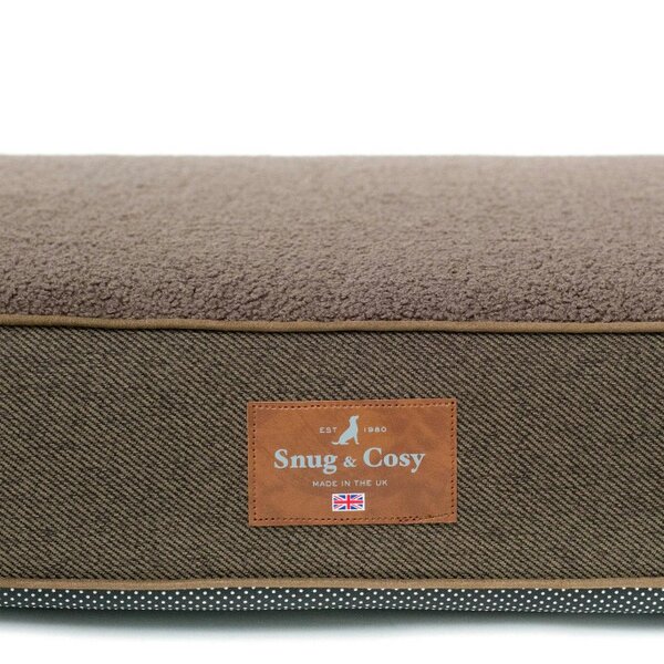 Snug and Cosy Pets Heritage Tweed Orthopaedic Pet Lounger - Comfort & Support