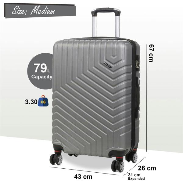 Snowball Expandable Hard Shell 8 Wheels Luggage Travel Cabin Bags Suitcase Set