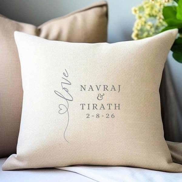 Personalised Script Love Heart Cushion