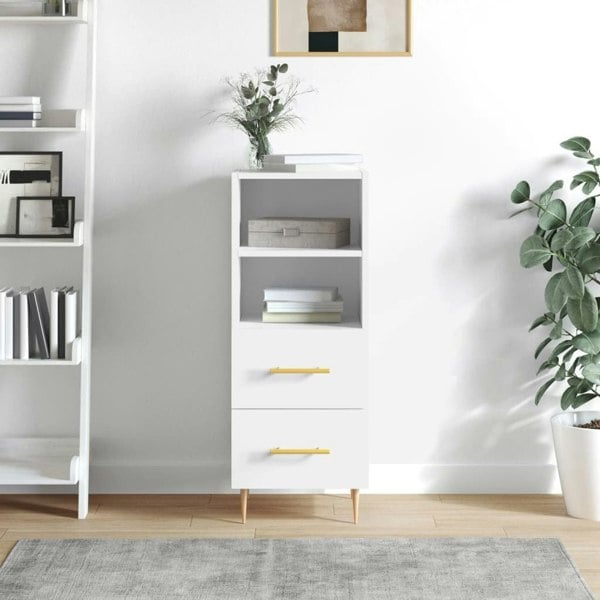 Berkfield Sideboard High Gloss White 34.5x34x90 cm Engineered Wood