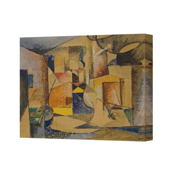 Benjamin Tate Design Abstract Geometric Cityscape Canvas Wall Art Painting