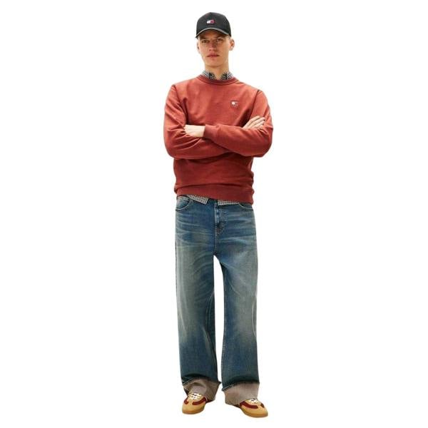 Tommy Jeans Mens Logo Sweatshirt - Terracotta - 