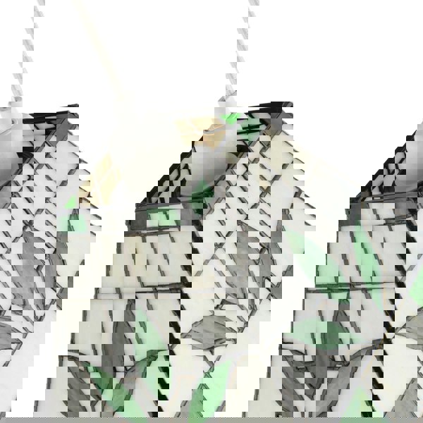 Square Green and Amber Stained Glass Tiffany Pendant Lighting Shade Image 4