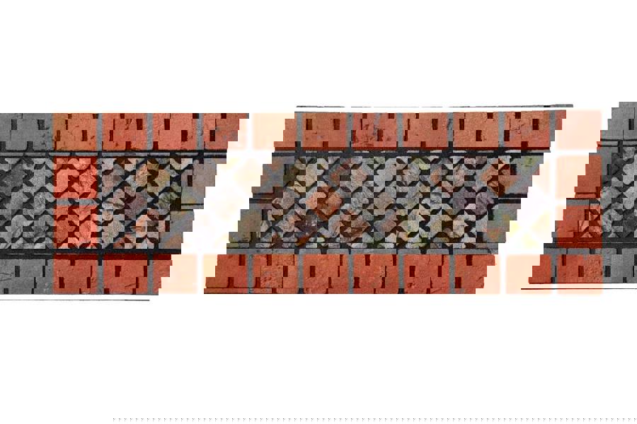 Nicoman Elegant Tile Effect Doormat - Red Edge