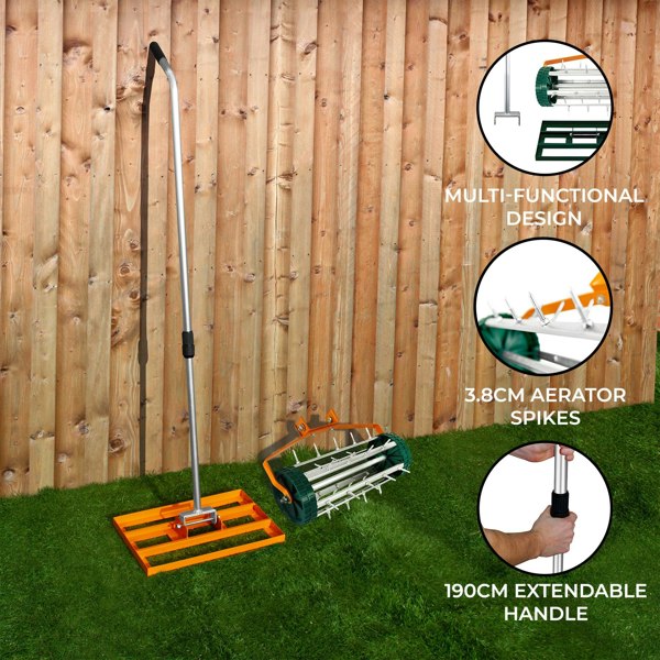 T-mech 50cm Lawn Leveller & Aerator – Orange