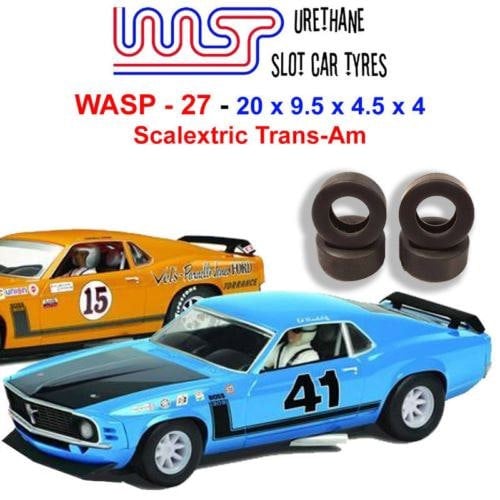 urethane slot car tyresﾠxﾠ4 wasp 27 20 x 9.5 x 4.5 x 4 scalextric