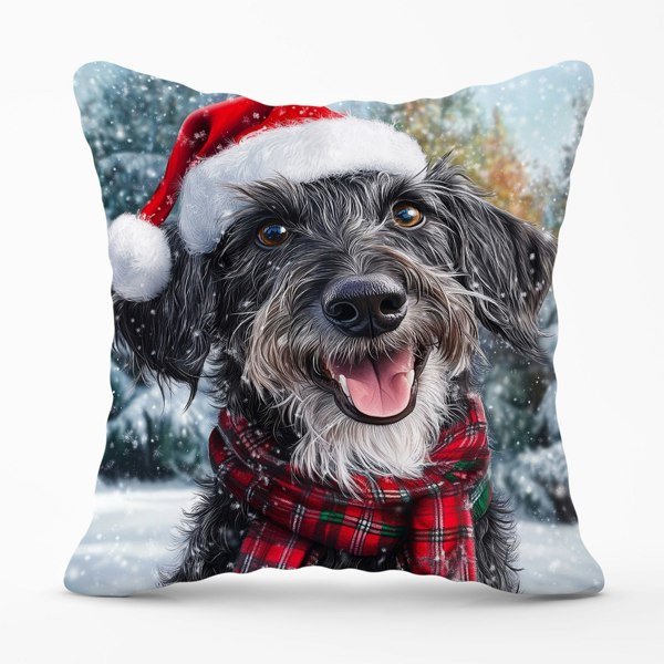 Warren Reed Christmas Scottish Deerhound Cushion