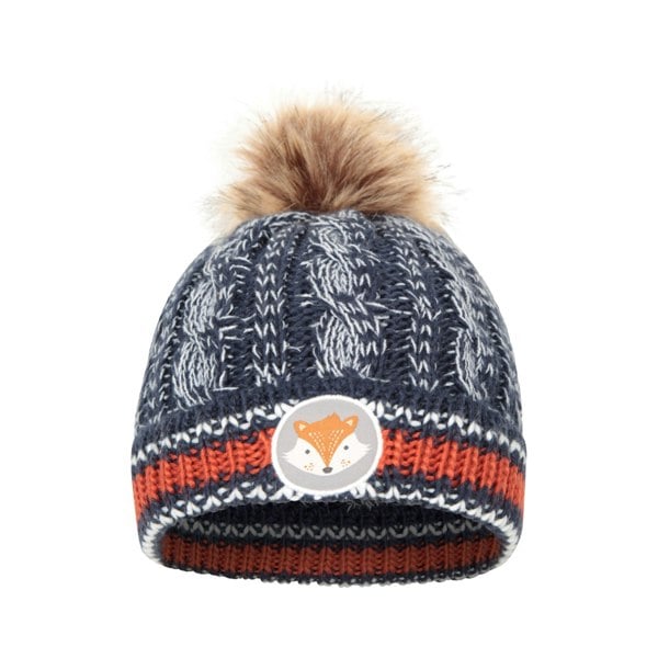 Mountain Warehouse Kids Badge Pom Pom Beanie - Navy