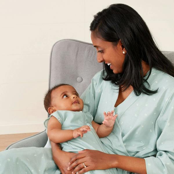 Organic Summer Cocoon Swaddle Sleeping Bag - Sage - 0.2 TOG