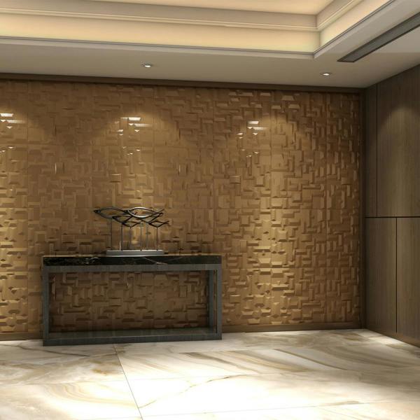 ENER-J Artistic 3D Grid PU Leather Wall Panels - 60x60cms, 10mm Thickness Size 600 x 600 mm (Pack of 4)