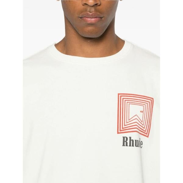 Rhude Chevron Repeat Logo T-Shirt   in  White