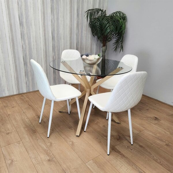 Kosy Koala Forest Round Glass Table + 4 white gem